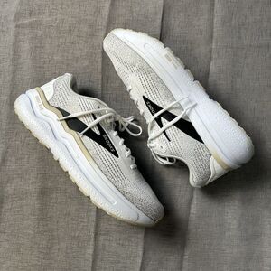 Brooks White and Black Athletic Shoes